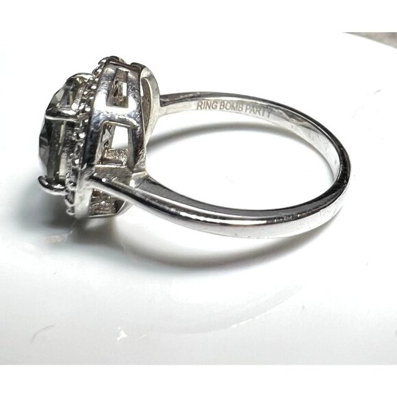 Ring Bomb Party Ring, size 6, NWOT, gray stone silver color band - Picture 7 of 7